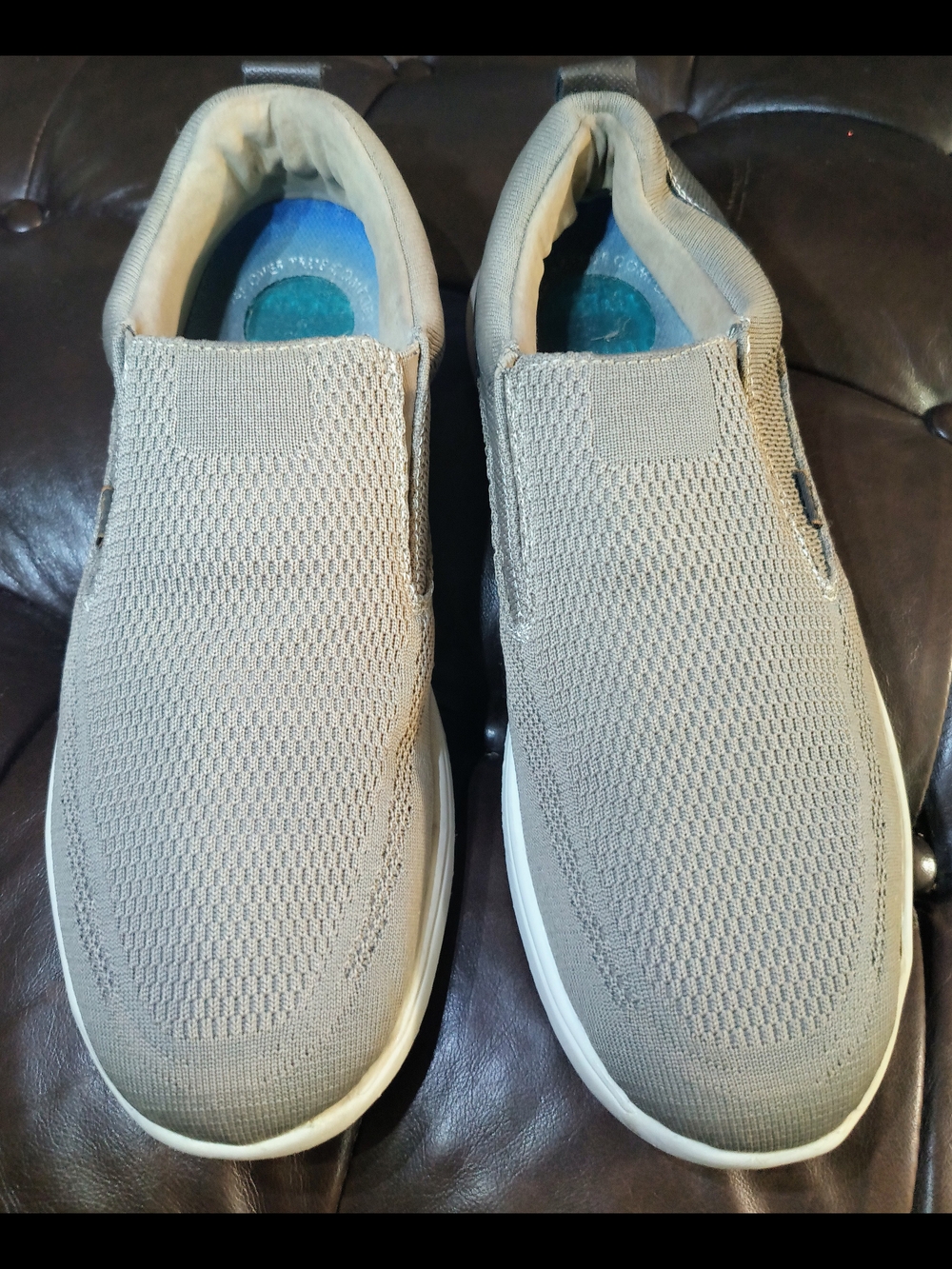 Men's Slip-On Knit Casual Loafers - Taupe